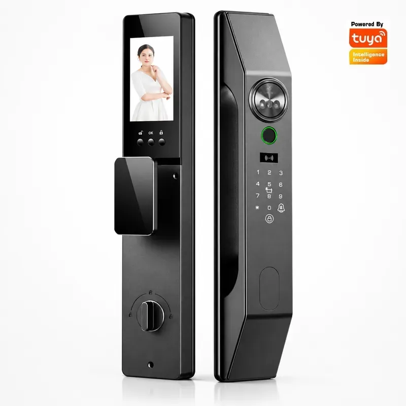Smart Home Door Lock - 다국어 지원, 얼굴 인식, 비밀번호, 지문
