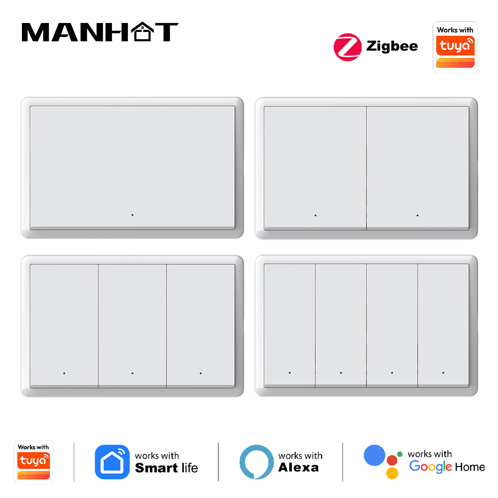 Smart Home Button - 맨핫 스마트 지그비 스위치, 중성선 필요
