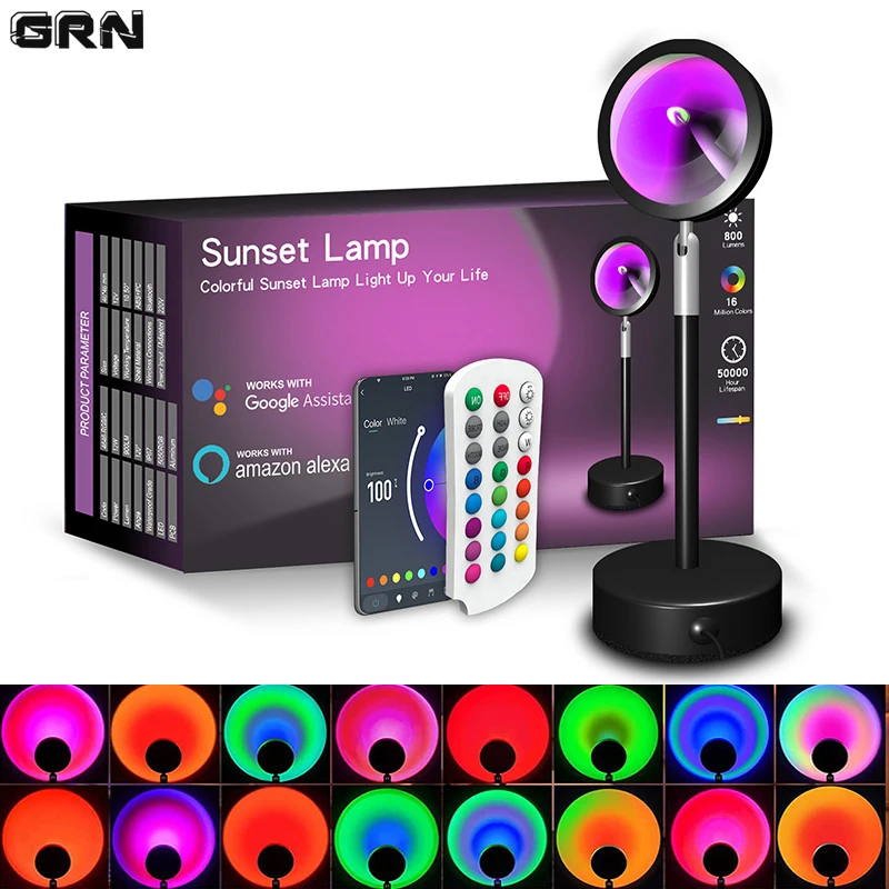 Smart Home Network - 스마트 LED 선셋 램프, 다채로운 변화,