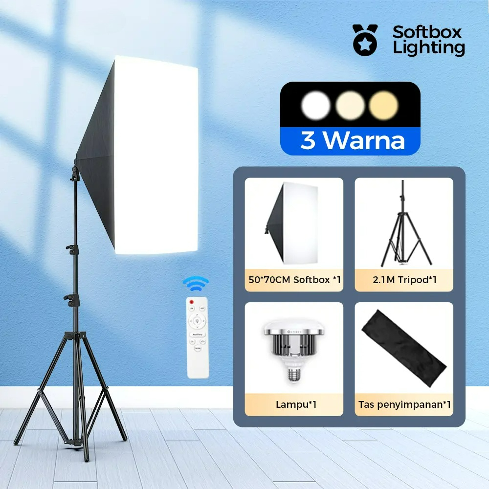 Voice Control Light Bulb - 50x70cm 소프트박스 85W/155W 전구 사진 스튜디오