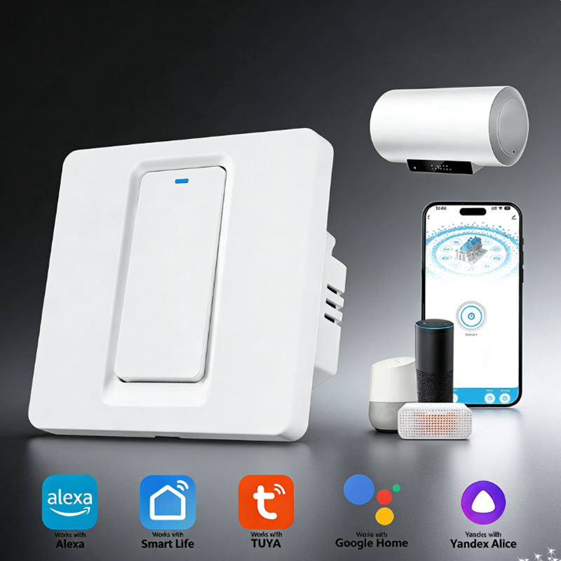 Smart Home Button - 스마트 온수기 스위치/WiFi&블루투스 터치 컨트롤은 Alexa/Google