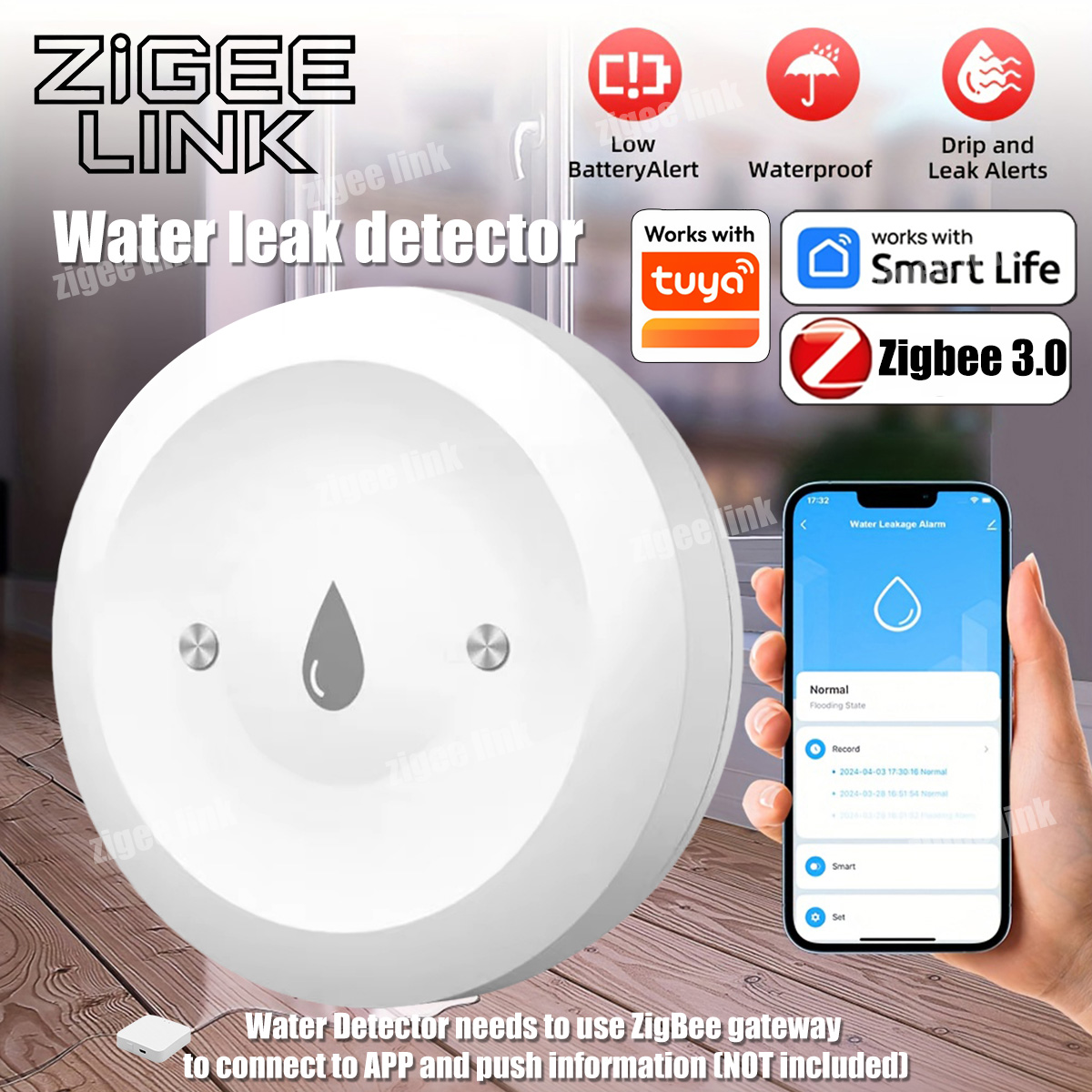 Smart Home Zentrale - ZigBee 3.0 워터 센서 스마트 누수