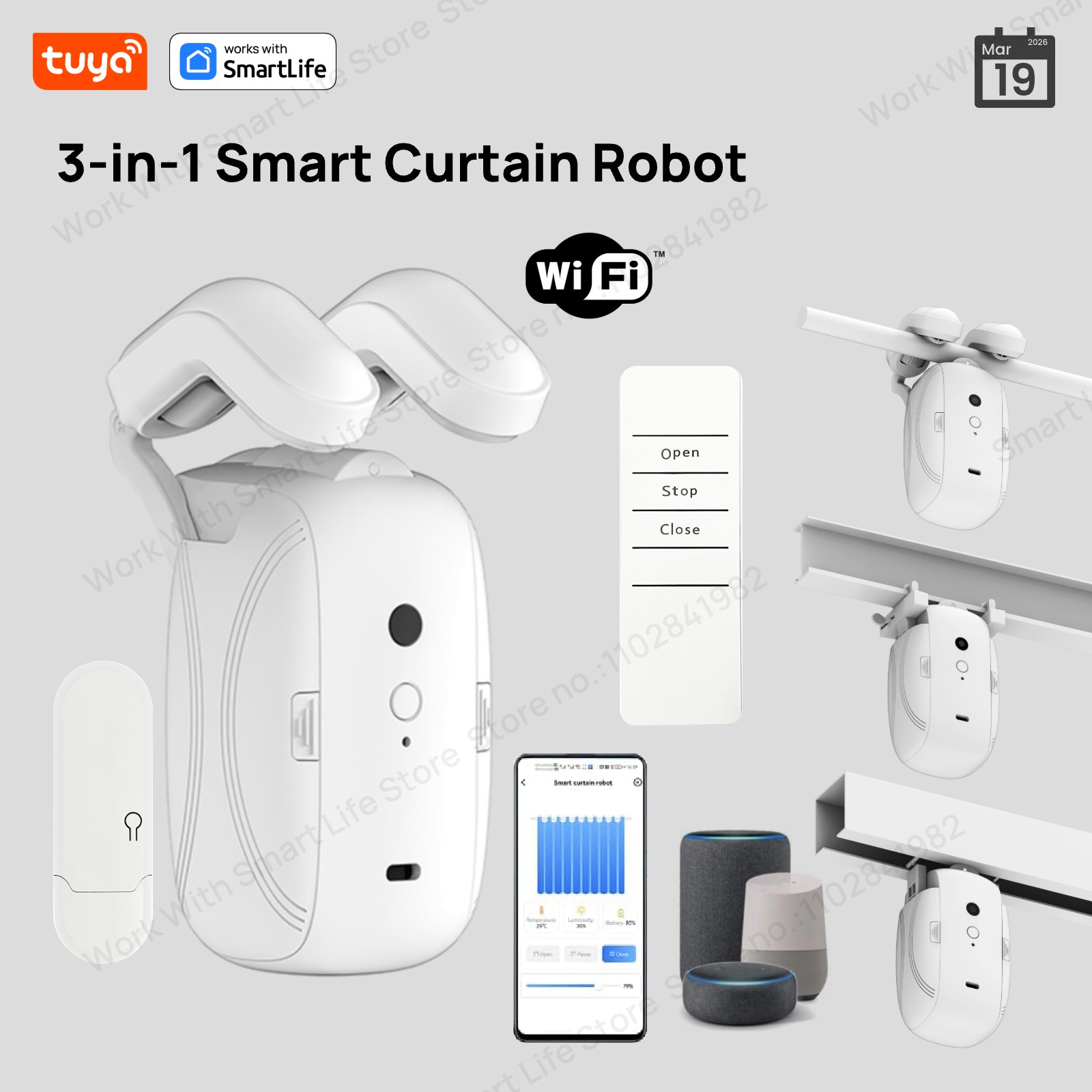 Smart Home Zentrale - 1/2개 투야 스마트 와이파이 커튼 로봇