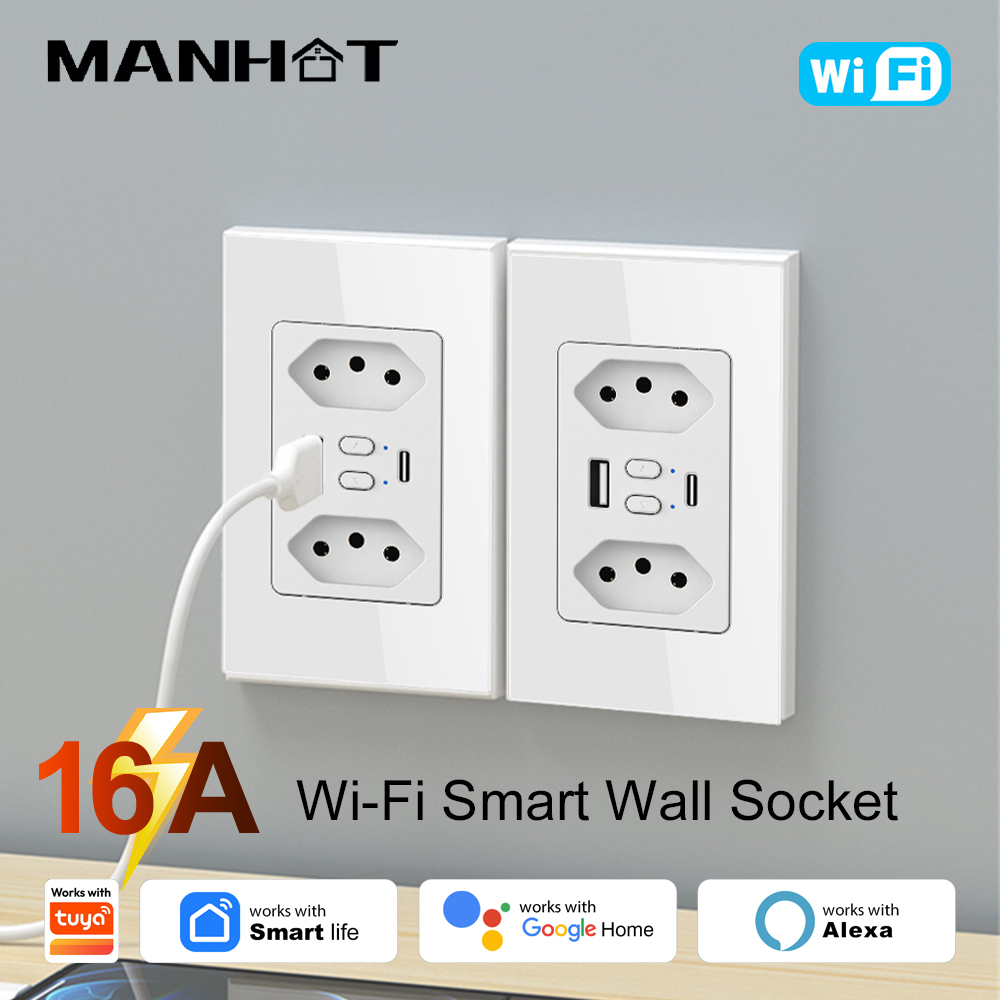 Smart Home Network - MANHOT Wifi 스마트 브라질 소켓 스위치(USB