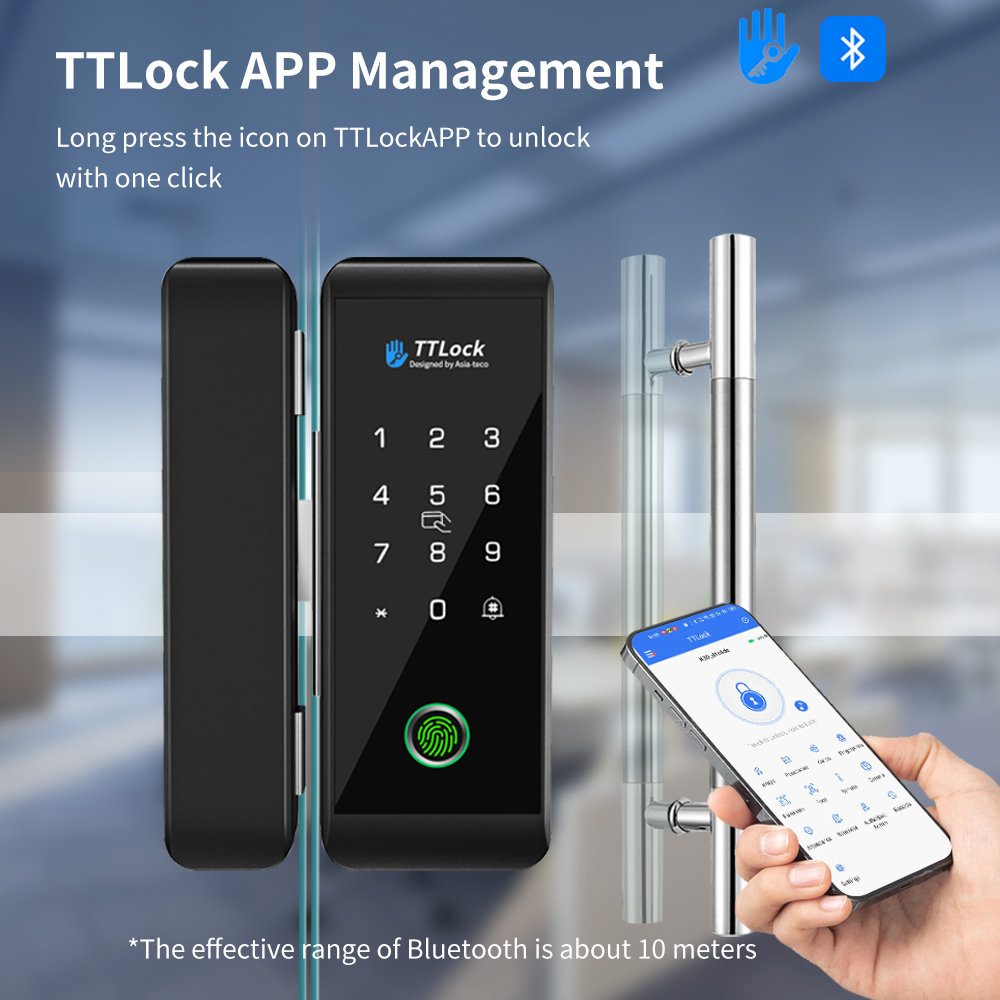 Smart Home Door Lock - TTLOCK 스마트 글라스 잠금장치 지문 인식