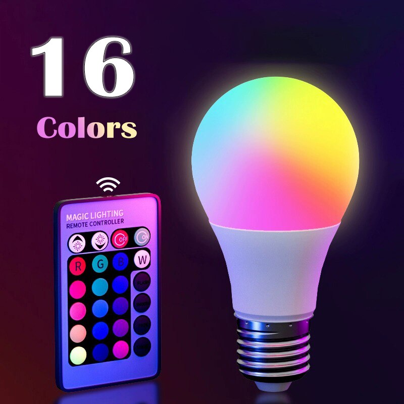 Voice Control Light Bulb - 16 색 RGB 전구 LED 멀티