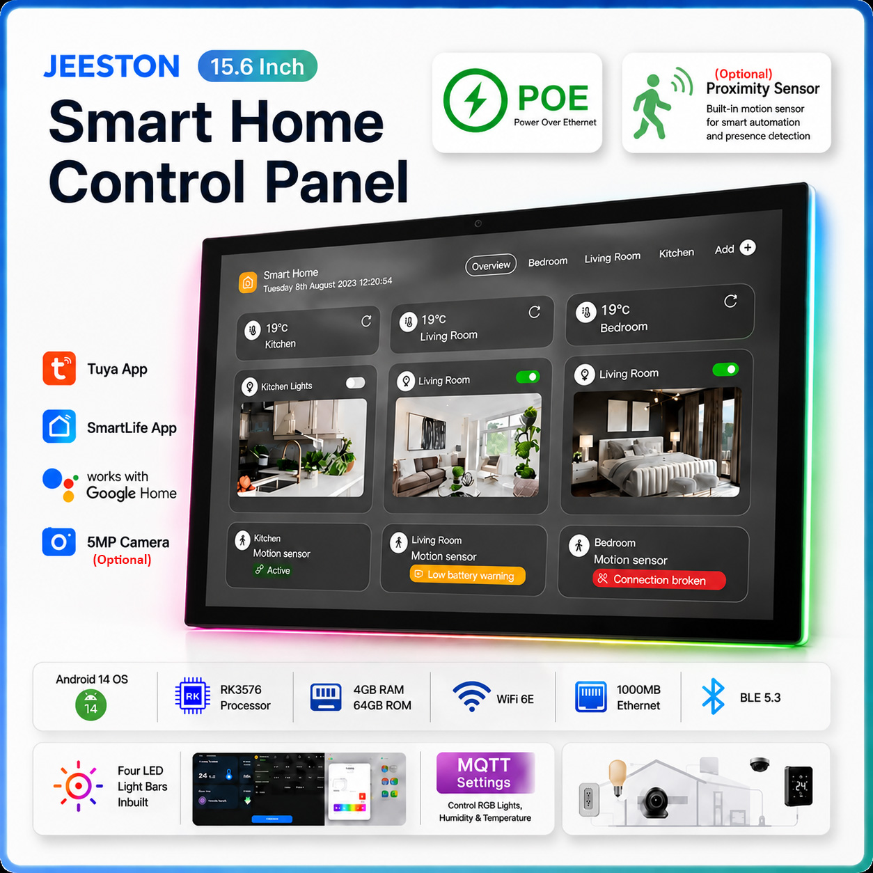 Smart Home Mqtt - 15.6인치 벽걸이형 스마트 홈 컨트롤 터치