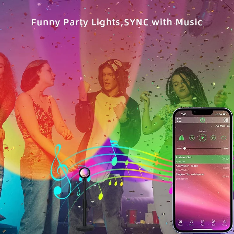 스마트 LED 선셋 램프, 다채로운 변화, 블루투스 앱 - Smart Home Network 리뷰 및 가격