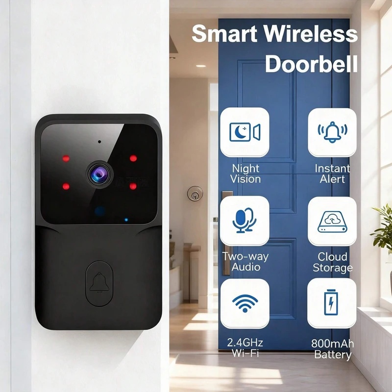 스마트 WiFi 무선 초인종 IR 야간 투시경 비주얼  - Smart Home Video Doorbell Installation 리뷰 및 가격
