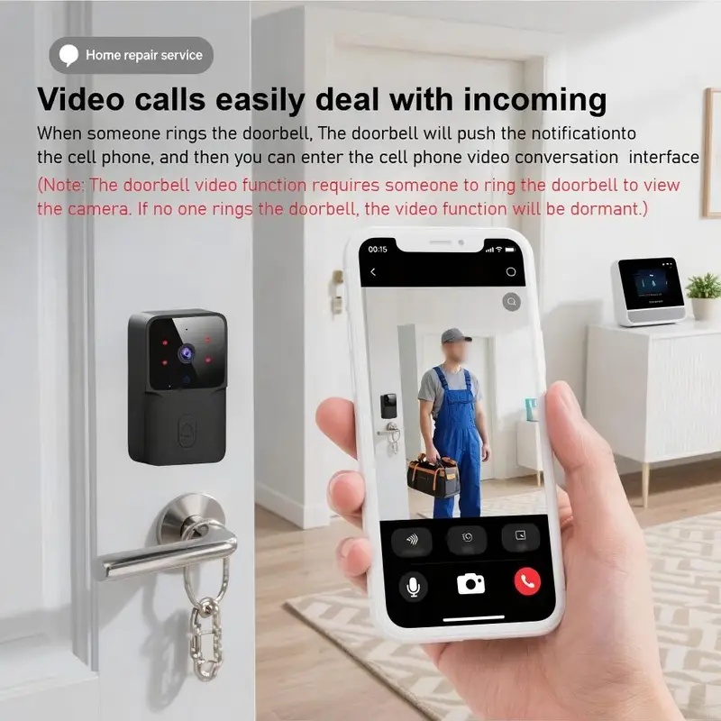 스마트 WiFi 무선 초인종 IR 야간 투시경 비주얼  - Smart Home Video Doorbell Installation 리뷰 및 가격