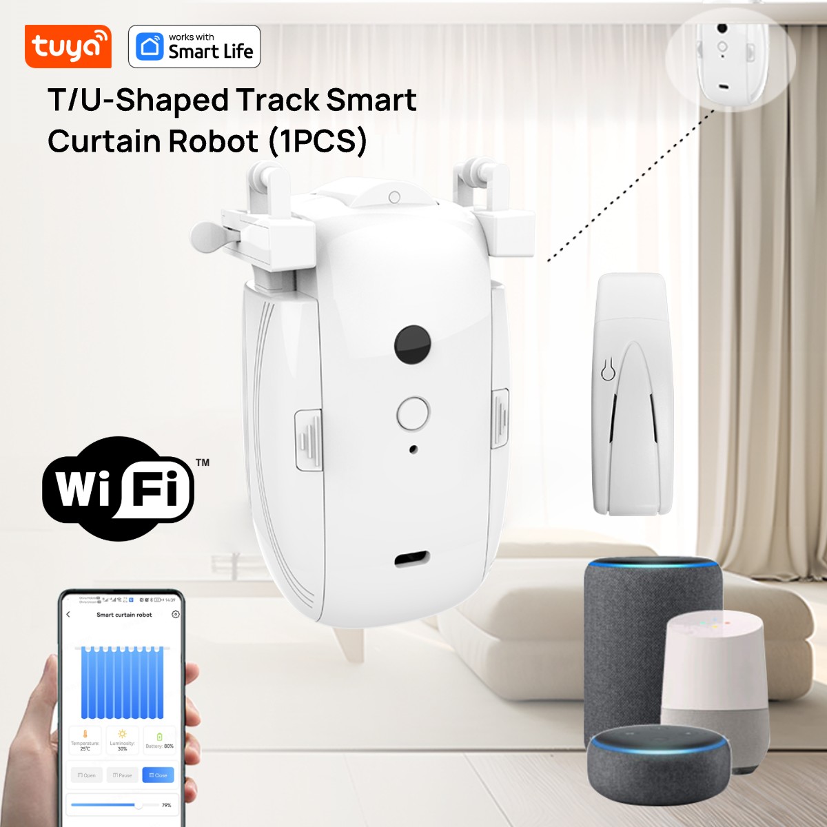T/U 레일 트랙용 투야 스마트 와이파이 커튼 로봇,  - Smart Home Network 리뷰 및 가격