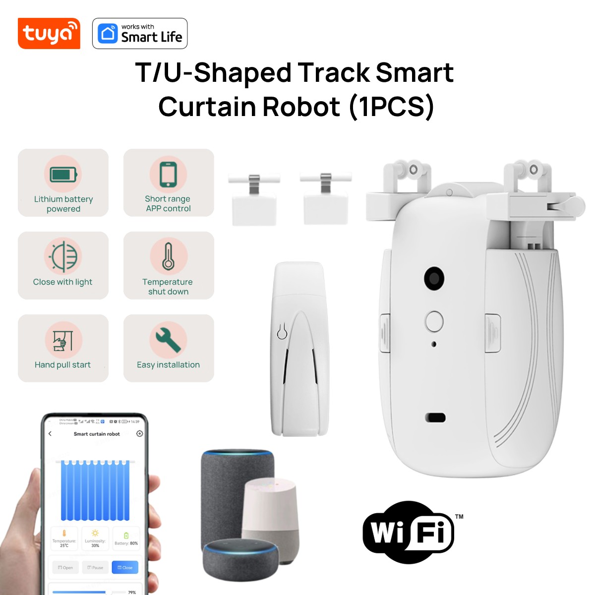 T/U 레일 트랙용 투야 스마트 와이파이 커튼 로봇,  - Smart Home Network 리뷰 및 가격