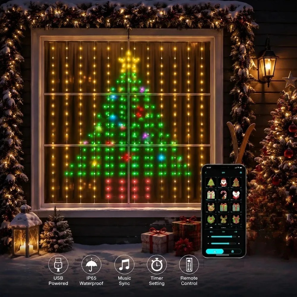 LED 픽셀 커튼 조명 블루투스 앱 제어 RGB 스마트 - Smart Home Control 리뷰 및 가격