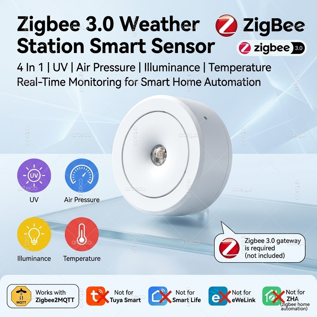 Zigbee 3.0 4-in-1 기상 관측 센서 UV/ - Smart Home Zentrale 리뷰 및 가격