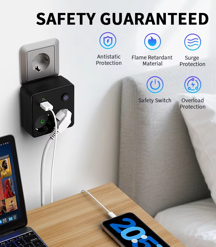 EU 플러그 충전기 벽면 콘센트 멀티탭 확장기 (2개  - Smart Power Strip 리뷰 및 가격