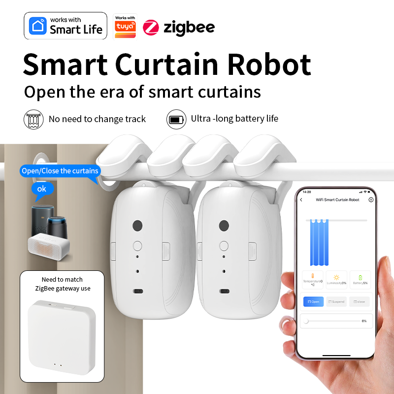 지그비 스마트 커튼 드라이버 로봇 자동 커튼 모터 커튼 - Smart Home Button 리뷰 및 가격